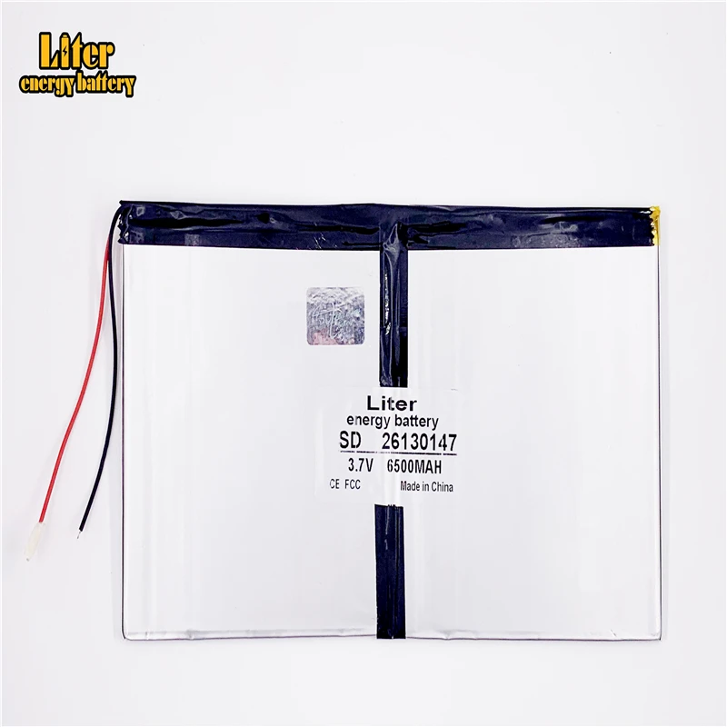 26130147 3.7V 6500MAH lithium polymer battery backup power supply 3.7V Tablet battery Rechargeable batteries