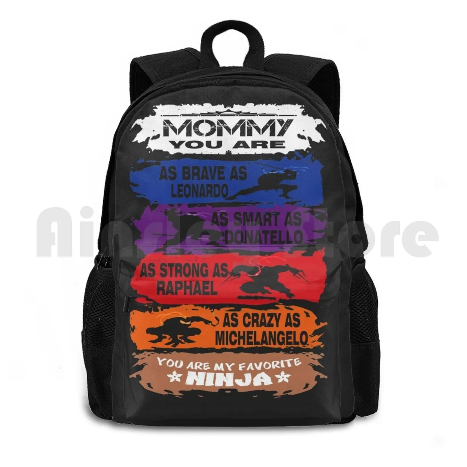 Mommy-You Are My Favorite Outdoor Hiking Backpack Waterproof Camping Travel Cowabunga Enemy Mutants Stormmaster Splinter