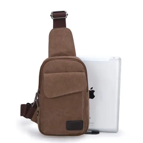 Unisex Canvas Waist Packs Men Travel Chest-Bag Casual Cross Body Bags Outdoor Canvas Satchel Shoulder Bag