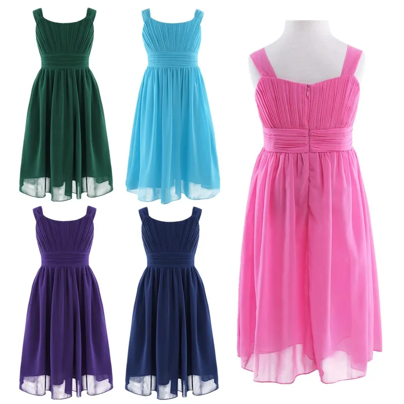 Little Bridesmaid Dresses Kids Formal Dress Chiffon Ball Gown Prom Wedding Party First Communion Summer Flower Girls Dresses