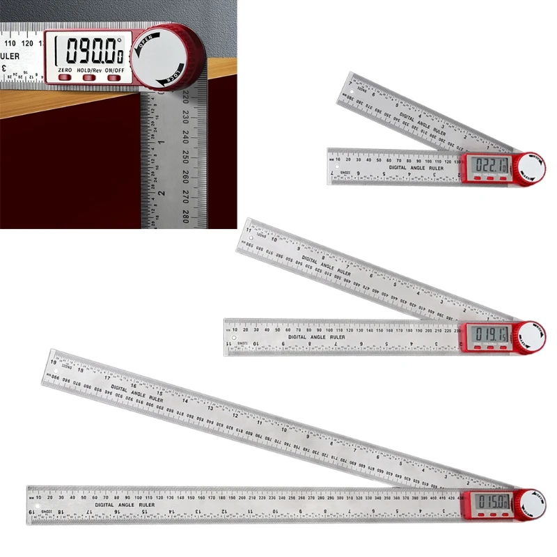 Digital Angle Ruler Meter 0-200mm 0-300mm 0-500mm Ruler Inclinometer Electron Goniometer Protractor Angle Finder Scale Measuring