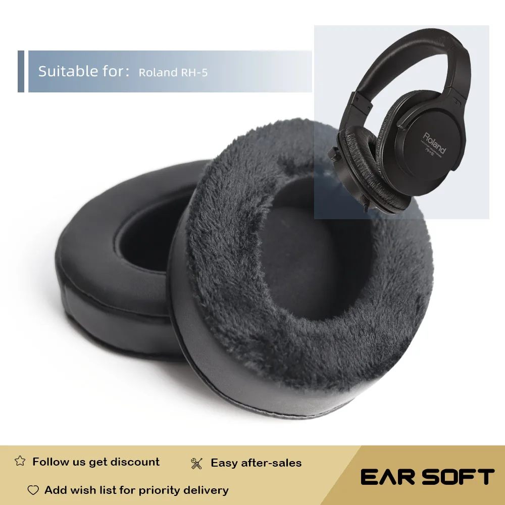 Earsoft Replacement Ear Pads Cushions for Roland RH-5 Headphones Earphones Earmuff Case Sleeve Accessories