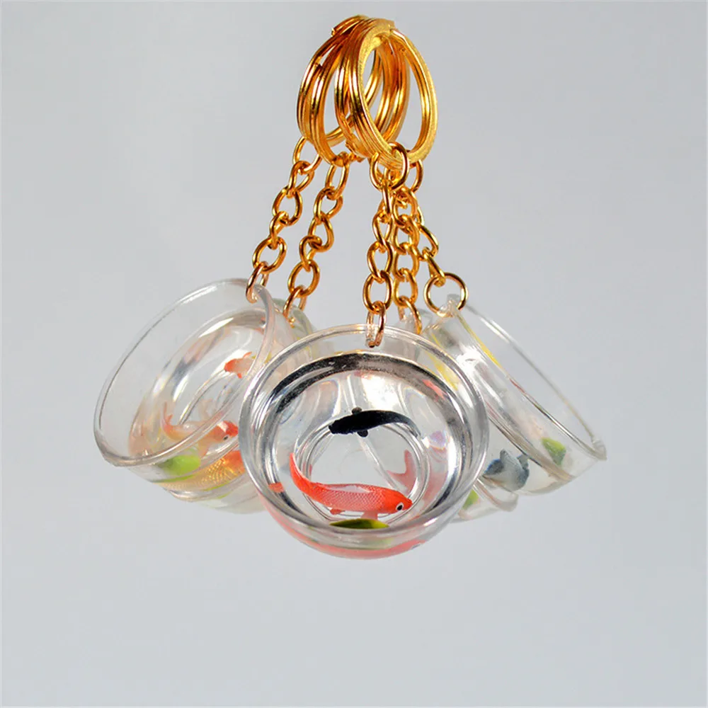 New Creative Lucky Koi Keychain Funny Fish Tank Goldfish Bag Pendant Fashion Ornaments Couple Holiday Gift