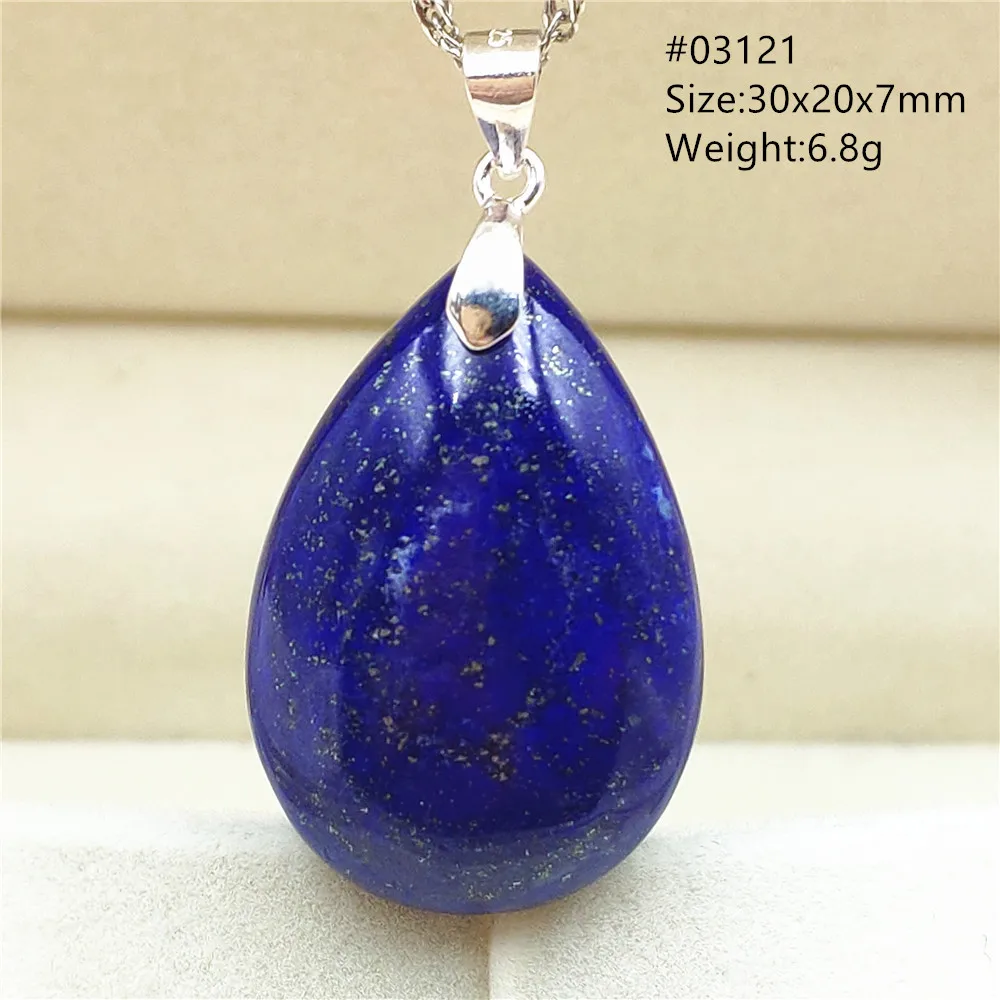 Natural Azul Lapis Lazuli Retângulo Bead Pingente Mulheres Homens Water Drop Bead Pedra Lapis Lazuli Colar Jóias AAAAAA