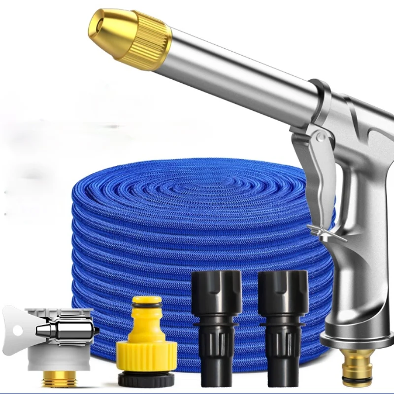 

TT High Pressure Car Washing Gun Household Telescopic Pipe Hose Steam Flushing Brush Car with Foam Lance Nozzle Grab