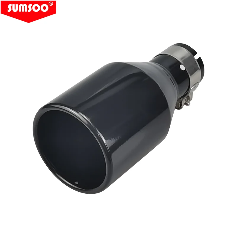 حقيقي SUMSOO 1 قطعة احدث اسلوب الفولاذ المقاوم للصدأ نظام العادم العالمي نهاية الأنابيب + سيارة العادم تلميح لشركة فولكس فاجن أودي بنز BMW بورش #6