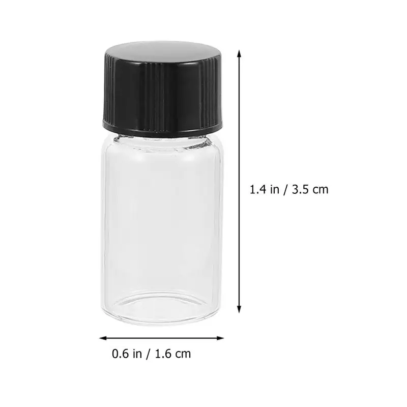 Laboratório Vedação Amostragem Garrafas com Tampas, Garrafas De Reagente, 3ml, 20Pcs