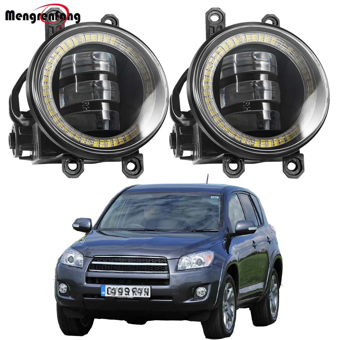 2 X 30W 6000LM Fog Light Assembly For Toyota RAV4 RAV 4 2006-2012 2016-2018 Car LED Angel Eye DRL Fog Daytime Running Lamp 12V