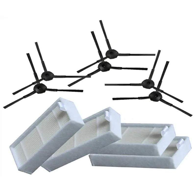 4x Filter HEPA + 6x Sikat Samping untuk IBoto Aqua X310 Bagian Penyedot Debu Robotik
