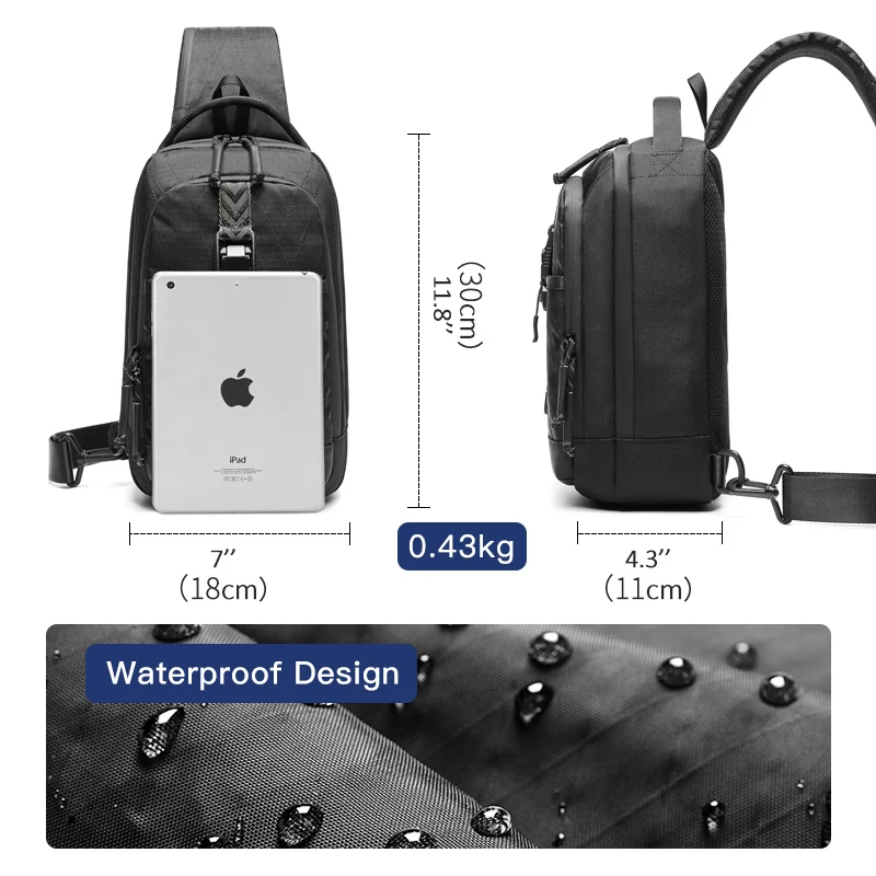 Imagem -06 - Inrnn Novo Design Bolsa de Peito dos Homens à Prova Doxford Água Oxford Bolsas Ombro Moda Esportes ao ar Livre Masculino Crossbody Bolsa do Mensageiro Alta Qualidade