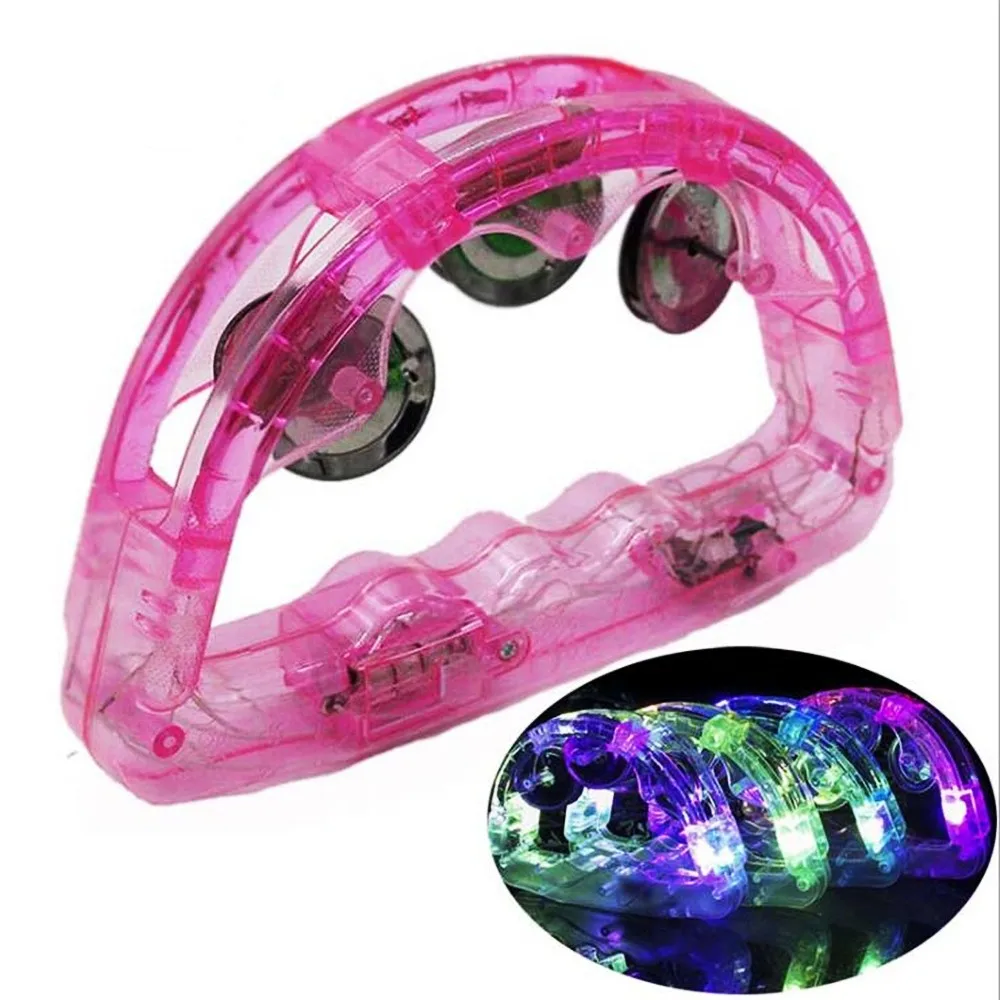 Flashing Tambourines For Kids LED Noisemakers LED Light Up Sensory Shaking Toy For Sporting Events Wedding Birthday Parties