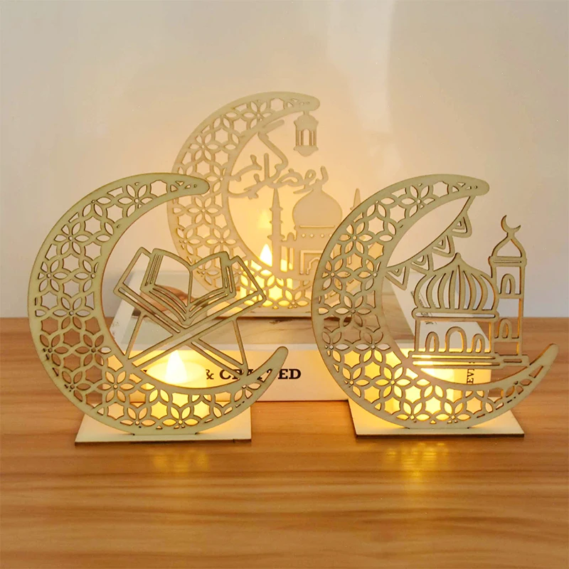2021 legno EID Mubarak Decor decorazione Ramadan per la casa forniture per feste musulmane islamiche Ramadan Kareem regalo Eid Al Adha Ornament