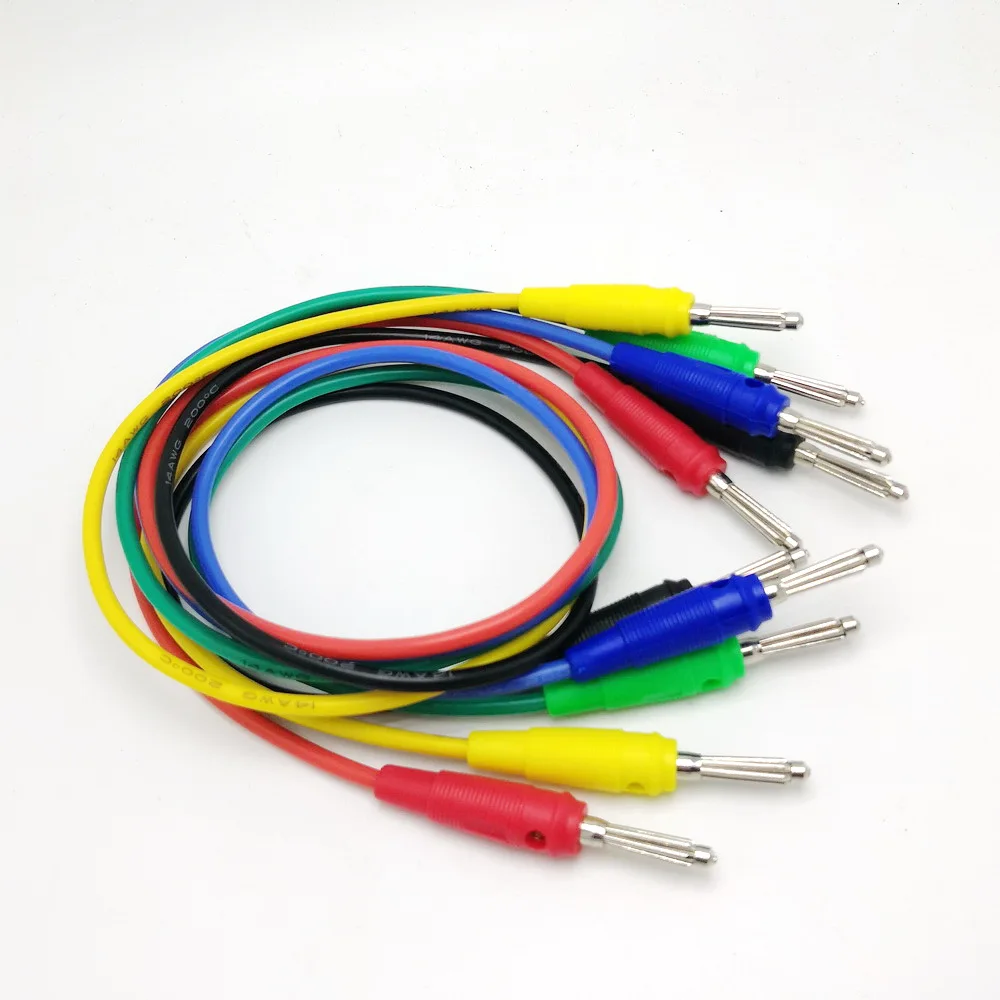 14AWG Color Silicone Banana cable 4mm Banana Male To Male Plug connector For Power Supply Load tester cable 50cm/100cm 10Pcs/lot