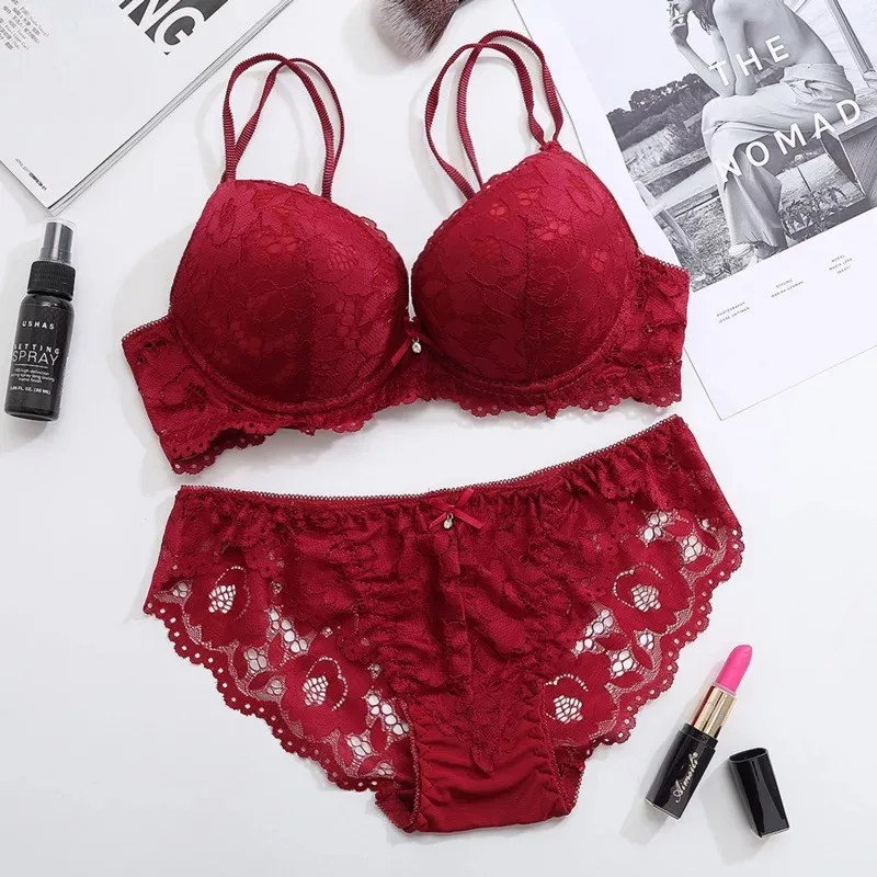 

Sexy Lingerie Underwear Bra Set Women Push Up Lenceria Mujer Femme Underwire Langerie Girl Bralette Bras And Panty Feminina Lace