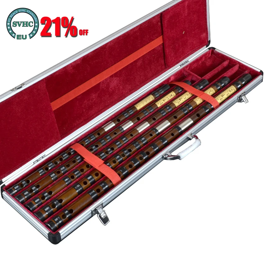 

6pcs/Set High Quality Bamboo Flute with Case Traditional Musical Instruments Professional Flutes Chinese Dizi Transverse Flauta