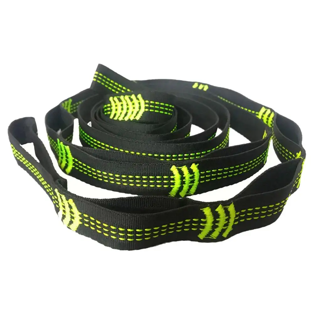 1pc Hammock Straps Special Reinforced Polyester Straps 10 Ring High Load-Bearing Barbed Black Outdoor Hammock Straps Accessories