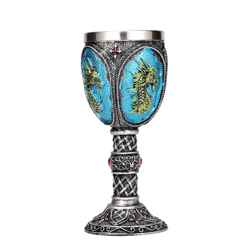 Dragon King żywica ze stali nierdzewnej czara 200ml wino retro szkło gotyckie kieliszki koktajlowe whisky Cup Pub Bar Drinkware Dropship