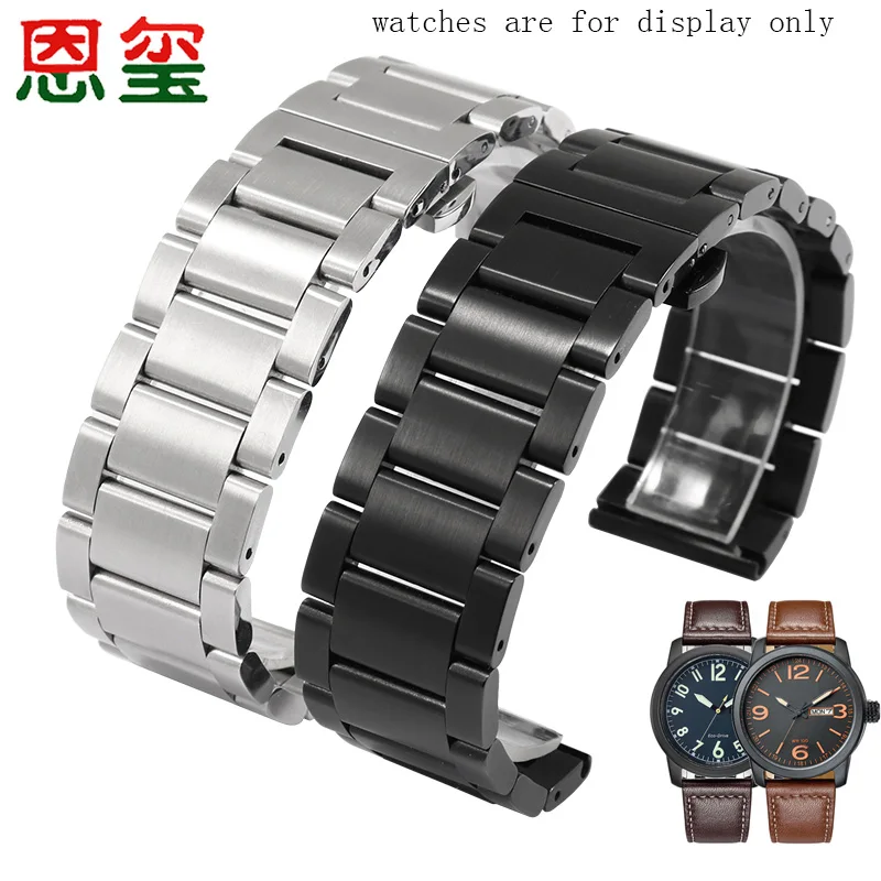 Replace Strap For BM8475/7405 Series Stainless Steel Watchband Silver Black Bracelet 16  18 19 20 21 22 23 24mm Men's Wristband