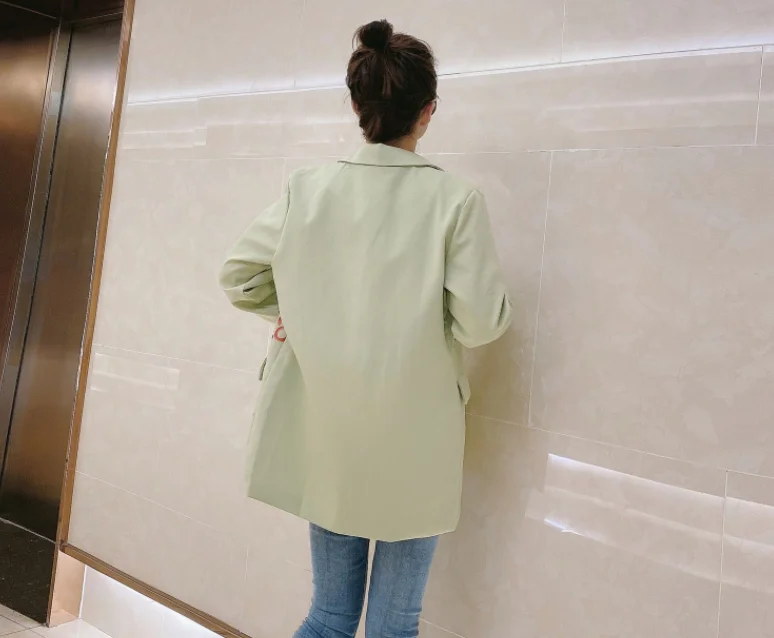 European Blazers Women Oversized Loose Coat Spring Woman Cartoon Cute Cool Coat Black High Street Harajuku Blazers Outwear NZ54