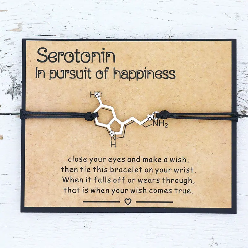 Serotonin Wünschen Armband 5-HT Hormon Moleküle DNA Armband Geistige Gesundheit Armband Krankenschwester Schmuck für Frauen Männer Freundschaft Geschenk