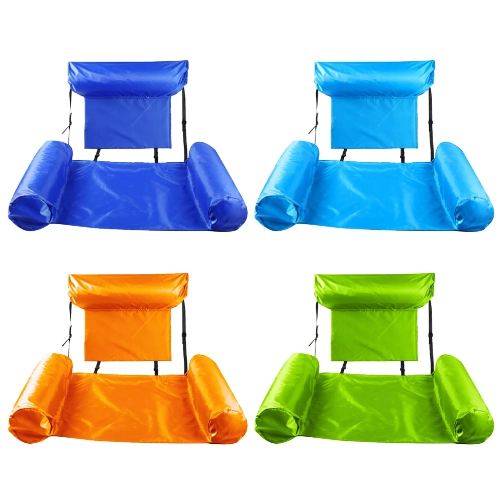 PVC Summer Inflatable Foldable Floating Row Swimming Pool Water Hammock Air Mattresses Bed Beach Water Sports Lounger Chair