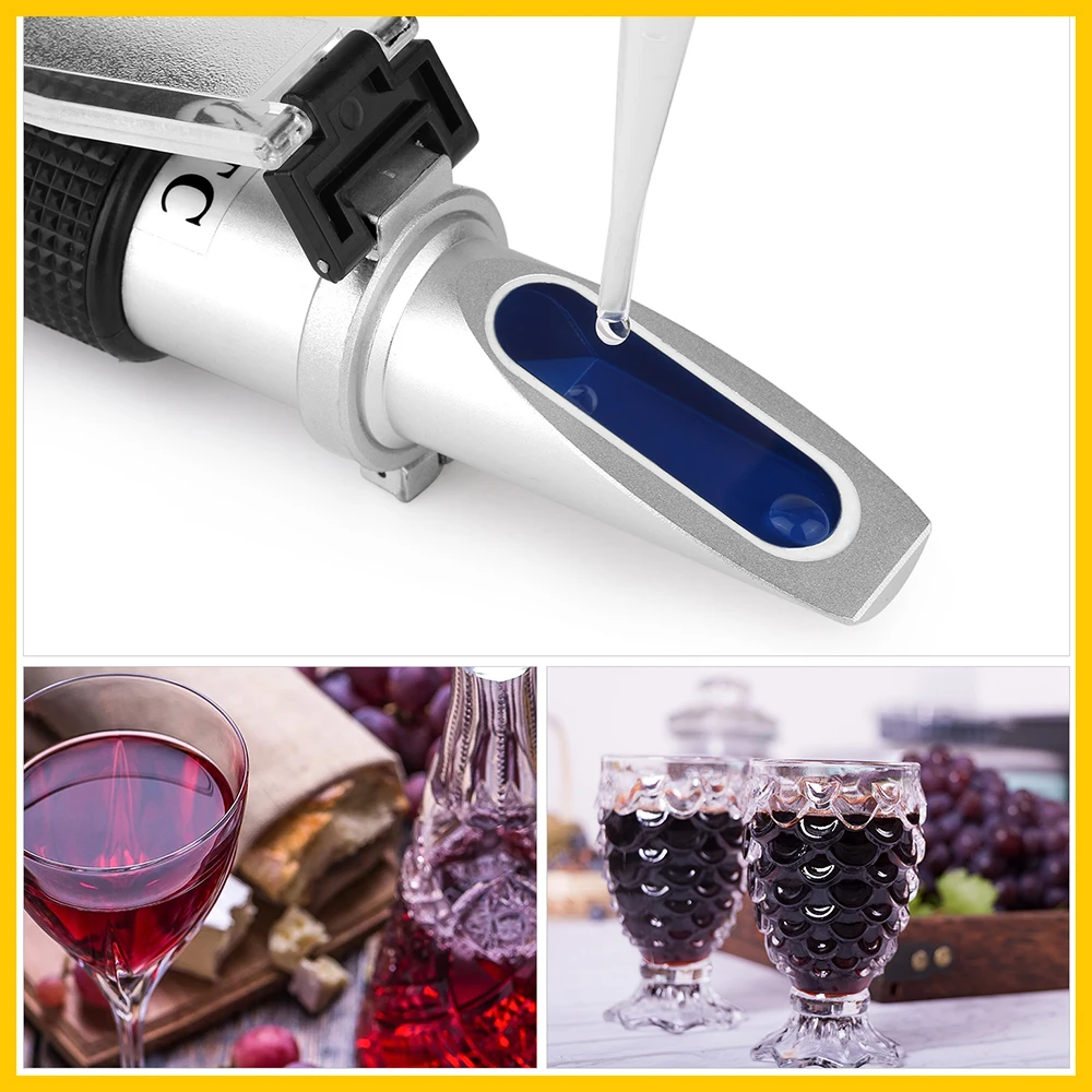 RZ Wine Refractometer Alcoholometer Sugar Grape Wine 0~25% Alcohol 0~40% Brix Tester Meter Wine Refractometer RZ121