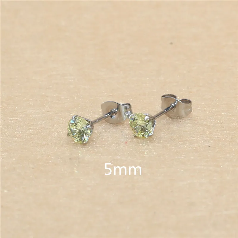 1 Paar Lemonyellow Hypoallergene Edelstahl-Ohrstecker mit AAA-Zirkonia, CZ-Knochenohrstecker-Set für Damen und Herren, 2-8 mm – Detail 13