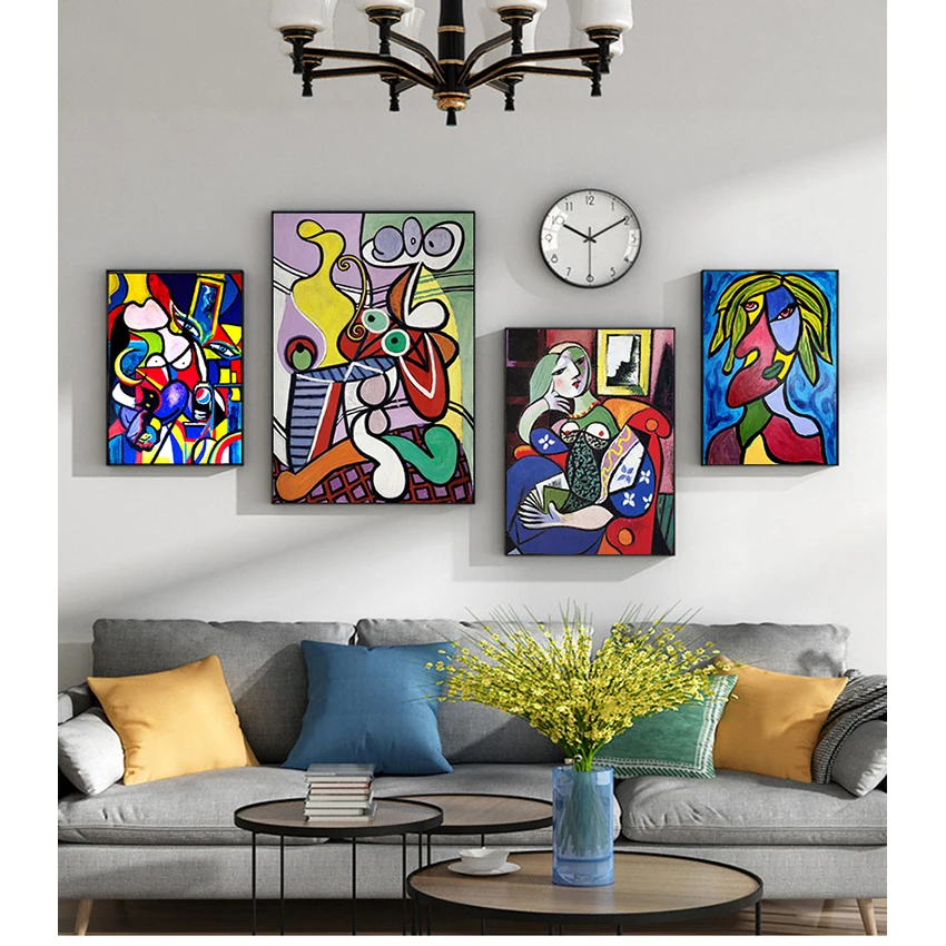 Living Room Home Decorative Bedroom Decor No Frame Picasso Women Abstract Canvas Art Print Painting Poster Wall Pictures For