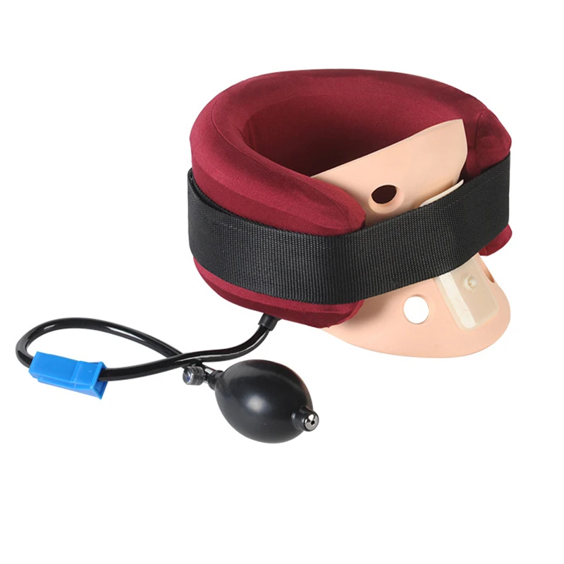 

Cervical Neck Traction Device, Inflatable Adjustable Head Neck Support Pillow with Large Pump - Orthopedic Neck Stretcher Collar