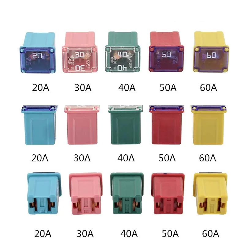 LPJ Cartridge PEC JT Auto Fuse Box 20A 25A 30A 40A 50A 60A Automotive Original Rectangle Fuse 27mm For Ford Buick Mazda Suzuki