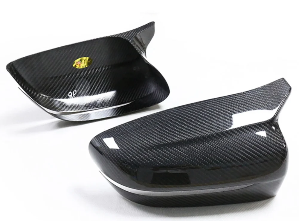 M3 M4 Style Carbon Fiber Rear View Mirror Cover Add On Caps For BMW G20 G22 G30 G31 G38 3/4/5/7/8 Series 330 430 530i 2017-2021