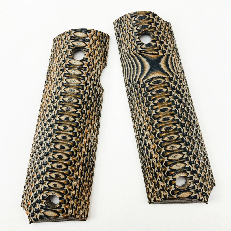 1 زوج اليد Grips مكافحة زلة G10 التصحيح DIY بها بنفسك المواد مقابض جداول ألواح الفراغات ل 1911 قبضة نموذج