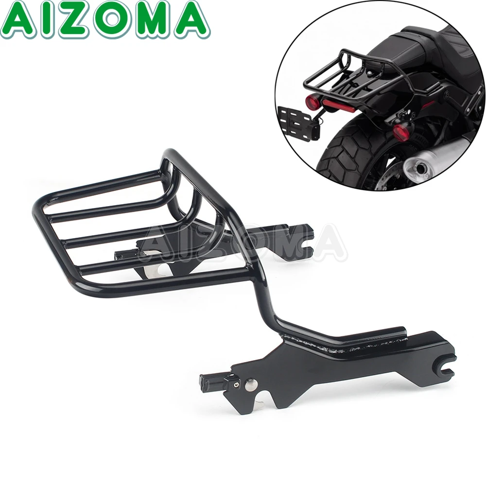 

Motorcycle Rear Seat Luggage Rack Support Steel Black For Harley Fat Boy Breakout 114 FLFB FLFBS FXBR FXBRS 2018 2019 2020 2021