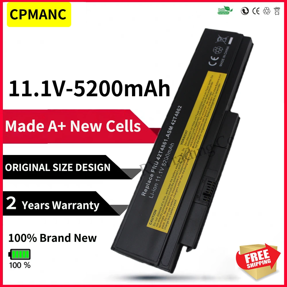 

CPMANC 5200mAh 6 Cells laptop battery for LENOVO ThinkPad X220 X220i 42T4901 42T4940 42T4942 ASM 42T4862 FRU 42T4861