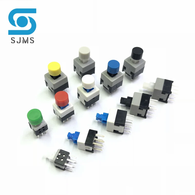 10PCS Tactile Push Button Switch Selbst Verriegelung 5.8*5,8 MM 7*7MM 8*8MM 8.5*8,5 MM Reset Micro Schalter + (10PCS A16 Takt Kappe) – Detail 1