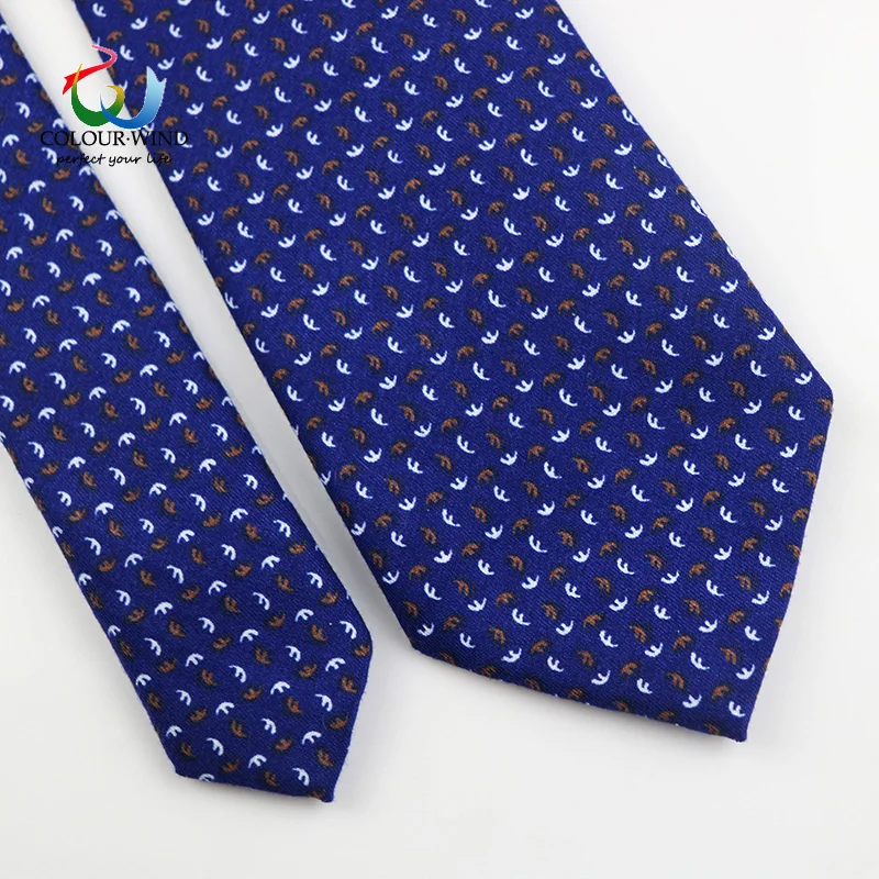 Mens Cotton Neck Ties Anchor Flower Printed Adult 6CM Handmade Neckwear Soft Casual Cravat Party Club Pub Suit Gift