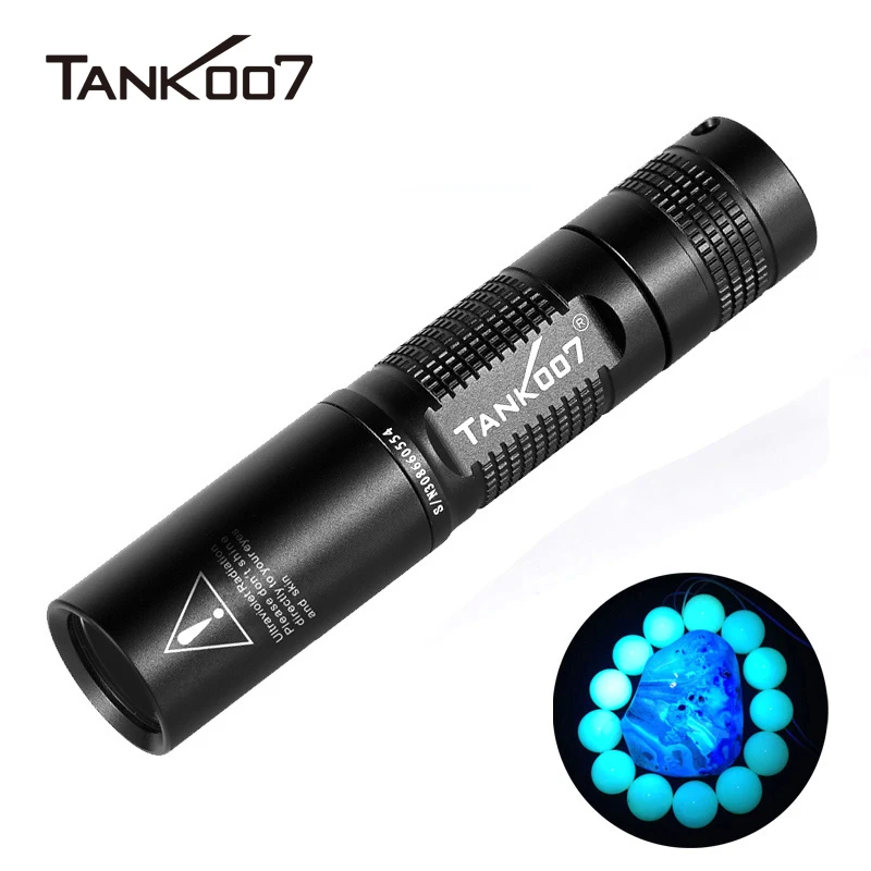 

TANK007 Black Lens Anti-Counterfeit Agate Jade Amber UV 365nm LED Flashlight Torches Blacklight Torchlight UV Curing Lamps