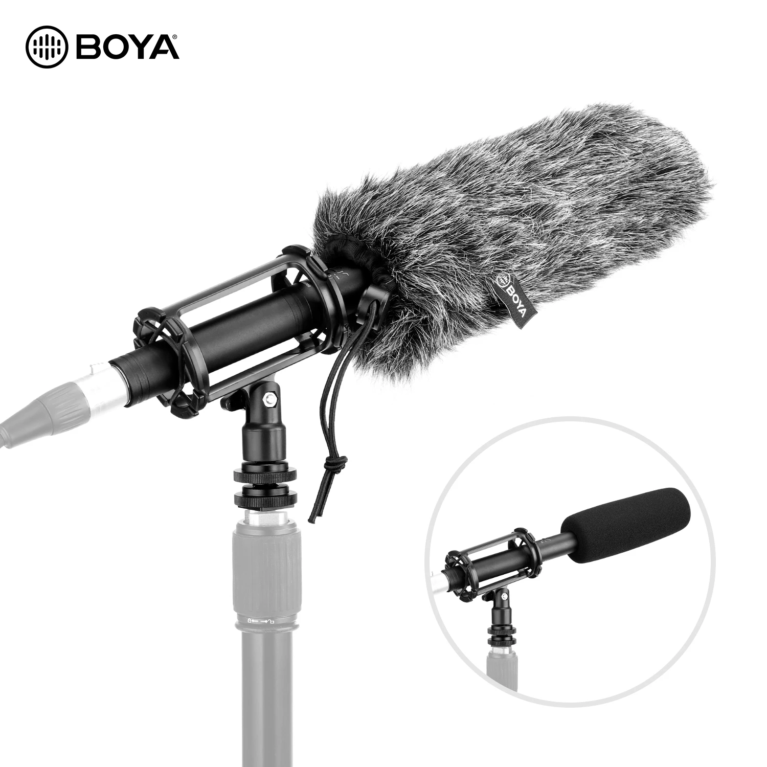 

BOYA BY-BM6060 Super-cardioid Condenser Microphone 60Hz-20000Hz 3-pin XLR Frequency Support Battery or Phantom Power Supply