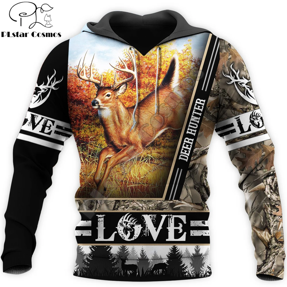 

Love Deer Hunter 3D Printed Men Hoodie Harajuku Fashion Hooded Sweatshirt Unisex Casual Jacket Pullover sudadera hombre DW098