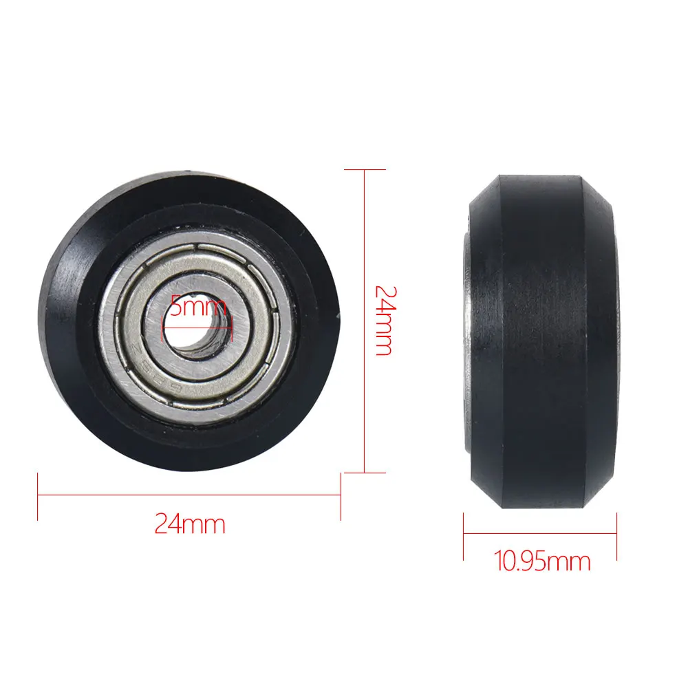 KINGROON 2pcs KP3S Pulley POM Pulley linear rail ball Bearing 3D Printer Parts Plastic Wheel 5*24mm