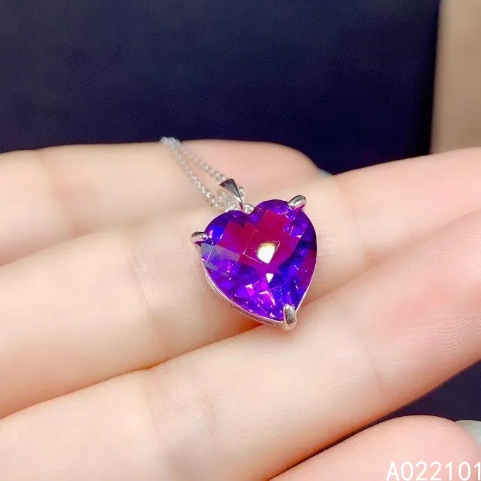 KJJEAXCMY fine Jewelry 925 Sterling Silver Amethyst Girl new noble Pendant Necklace Chinese style hot selling