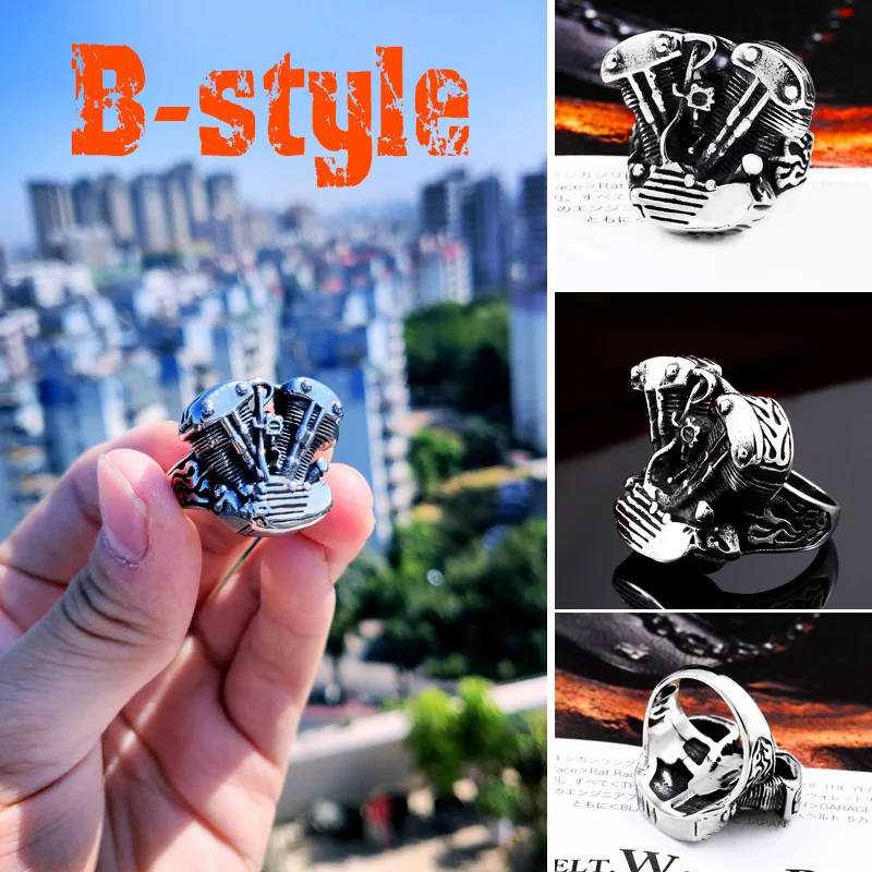 BEIER new arrive 316L Stainless Steel ring high quality  Punk skull biker for men fashion Jewelry gift BR8-668