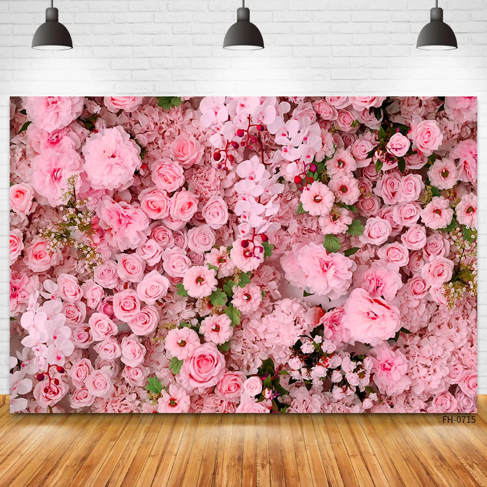 Birthday Party Wedding Photo Studio Backdrops For Loves Baby Newborn Photocall Rose Flower Wall Floral Photography Backgrounds