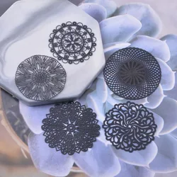 6pcs DIY Making Eearring Black and White  Big Round Connector Charms Jewelry Accessories
