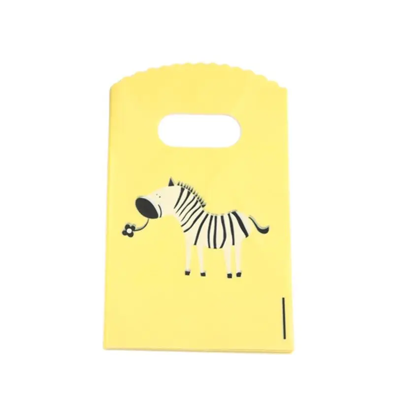 New Design Wholesale 50pcs/lot 9*15cm Yellow Mini Jewellery Accessories Pouches Small Package Bags For Party With Zebra