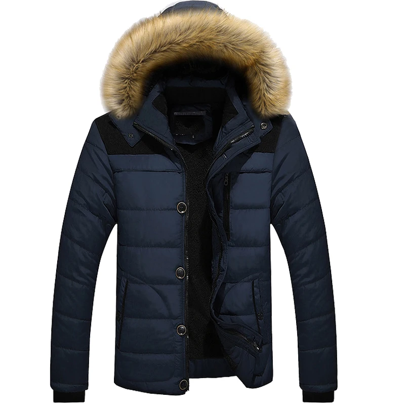 

Men's Winter Jacket and Coat New 2019 Down Parka Men Overseas Fur Hood Male Jacket Cold Casual Thick Warm Parks Plus Size 5XL