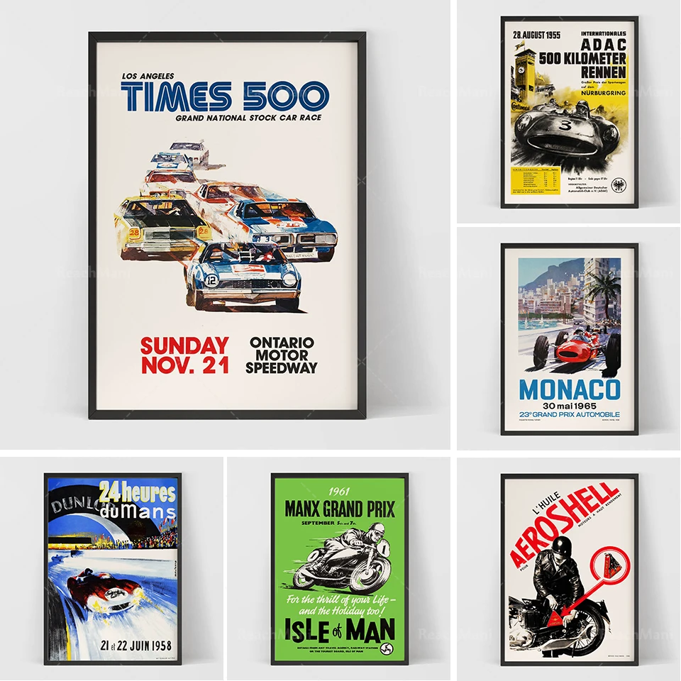 Michel Beligond 24 Heures Du Mans Vintage Racing Poster 1958 / Garage Decor / Wall Art Prints Home Decor Canvas