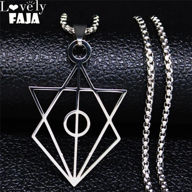 Stainless Steel Demon Seal Statement Necklace Silver Color Satan BALAM Necklaces & Pendants Women/Men Jewelry collares N3062S03