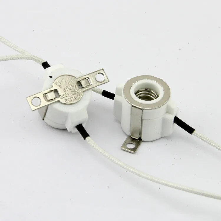 2pcs Lighting accessories E11 special ceramic lamp holder with bracket E11 lamp holder small screw lamp holder