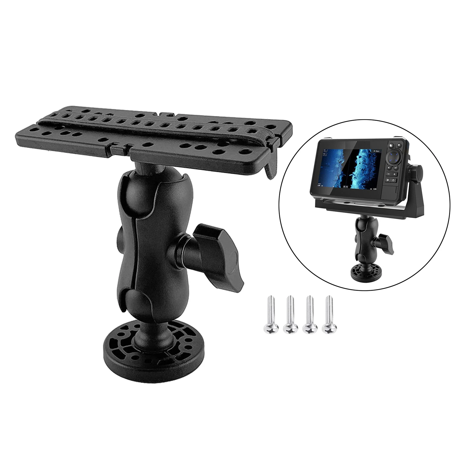 Black Boat 360 Degree Fishfinders Swivel Ball Mounts Universal for Garmin